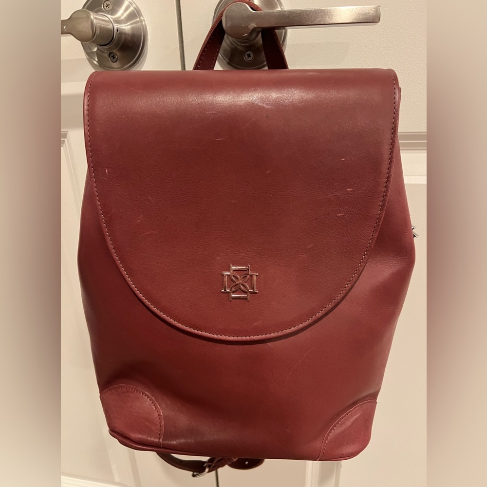 dominie the tala leather backpack purse - maroon - BRAND NEW